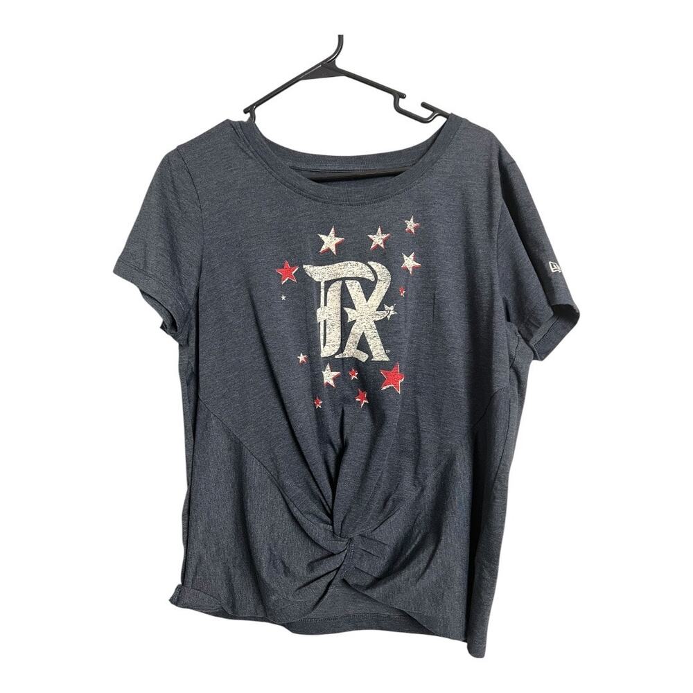 Texas Rangers baseball twist front T-shirt women's XL Never Worn Team Fan Game
